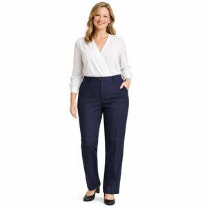 Lauren Ralph Lauren Womens 36x30 Blue Wool Dress Pants Trousers Work Office